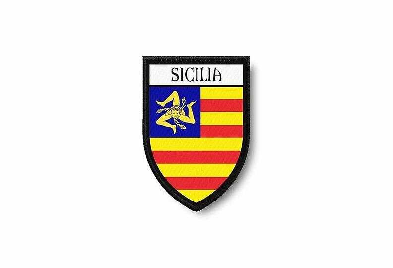 Patch Ecusson Edge Brode Flag Prints Sicily Independent Sicilian