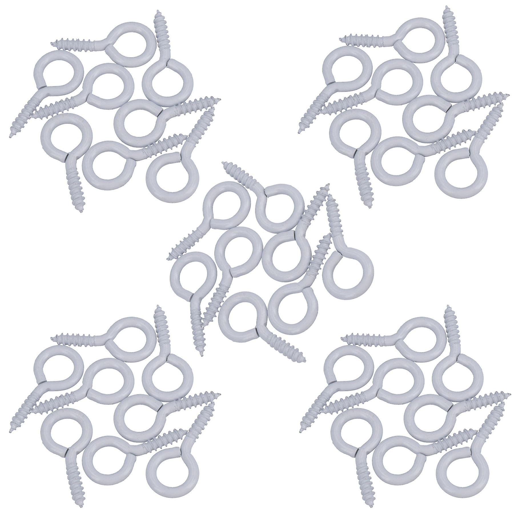 Screw Eye Hooks Fasteners Picture Curtain Hanger 12mm Hook 40mm Length 40pc