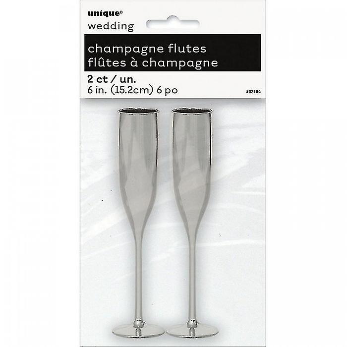 Unique Party Champagne Flute Plastic Wedding Party Favours (Pack of 2)