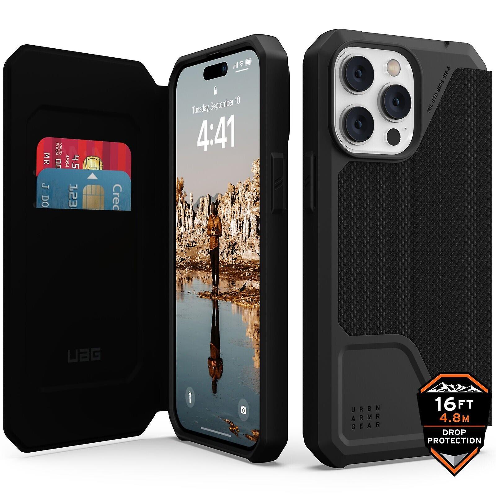 Uag Metropolis Tough Folio Case For  Iphone 14 Pro Max -made With Kevlar- Black