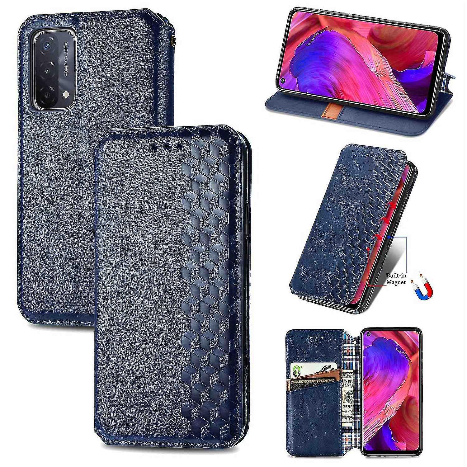 Compatible With Oppoa54 5g/ A74 5g Flip Case Etui Vintage Wallet Flip Cover With Magnetic Closure Co