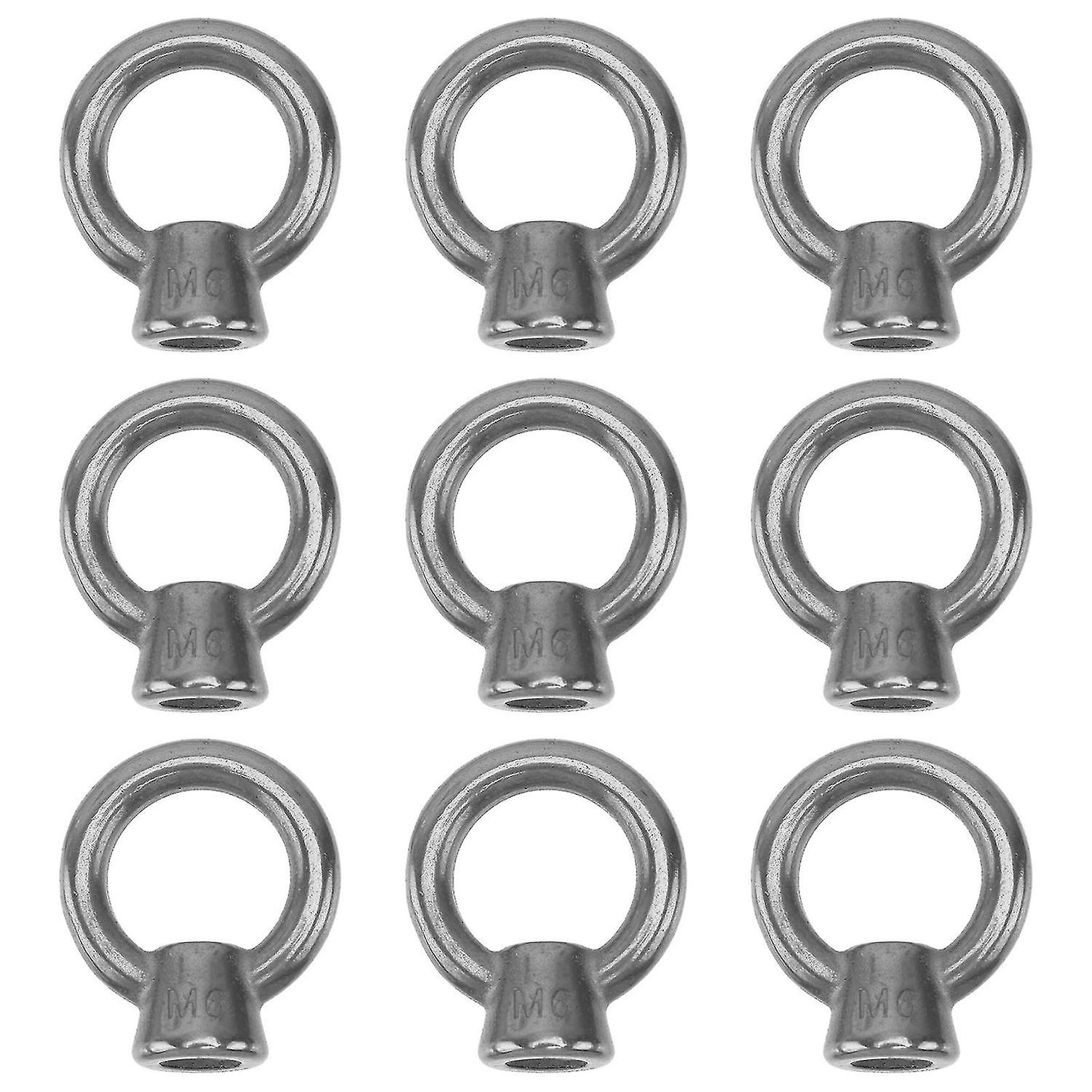 10pcs Ring Nut Stainless Eye Nut Ring Shape Lifting Eye Ring Bolt Lifting Device