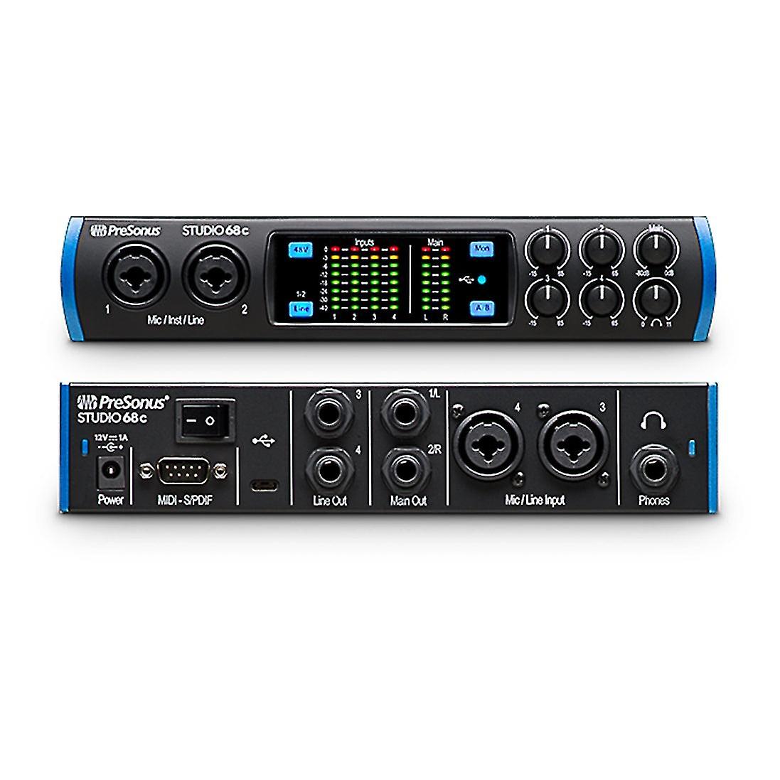 Presonus Studio 68c Professional External Sound Card With Metering And Monitoring Function For Live Dubbing Recording Studio