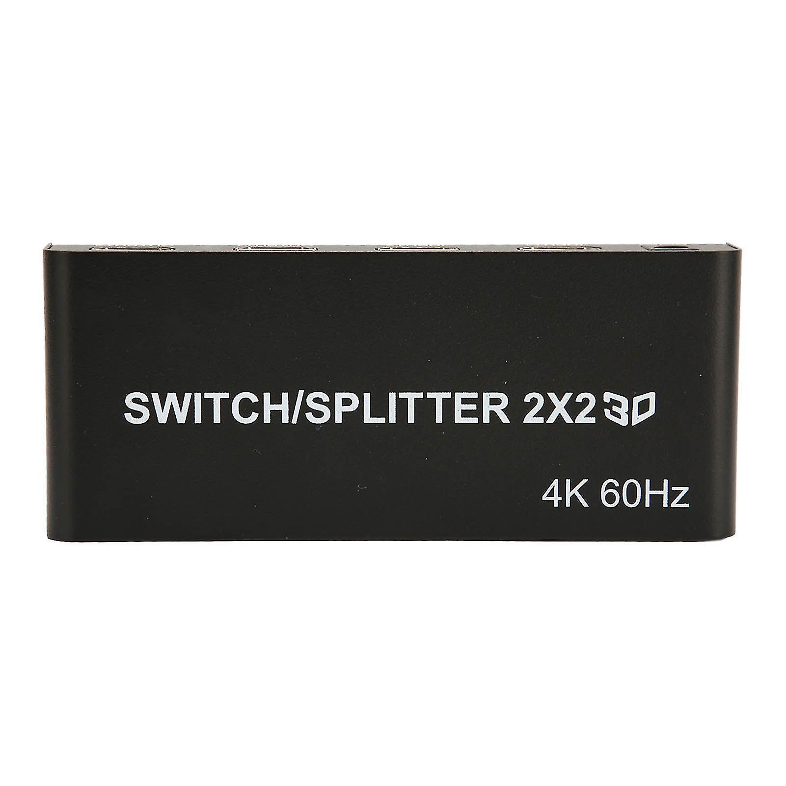 HD Multimedia Interface Switcher 2 in 2 Out 4K HD Multimedia Interface Splitter for PC Projector TV 100?240V US Plug