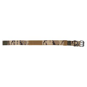 Adjustable Dog Collar Double Row Metal Buckles Pet Collar with D Ring Buckle for Medium and Large Dogs Camouflage M