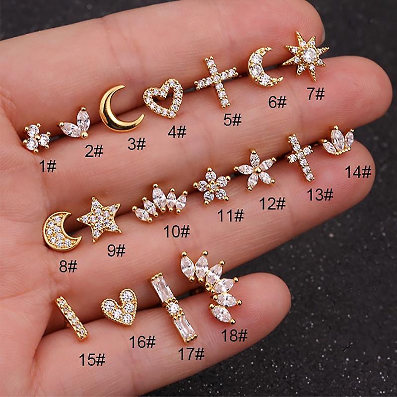 Women earring girl stud ear Drop 1PC Helix Piercing Conch Flat Ear