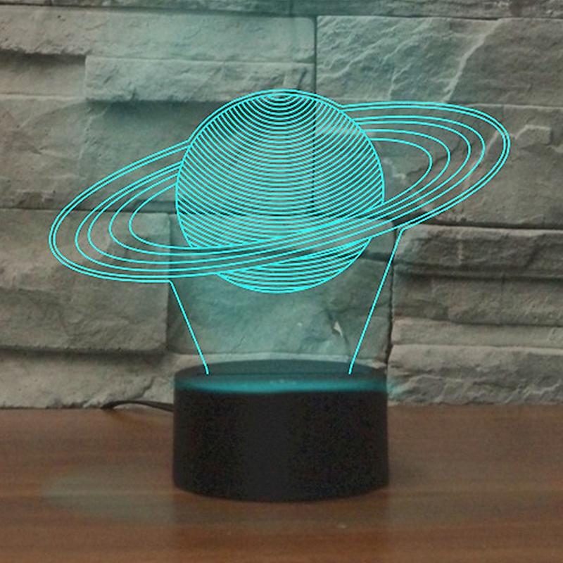 Saturn Shape  Table Lamp, Crack Remote Control Version