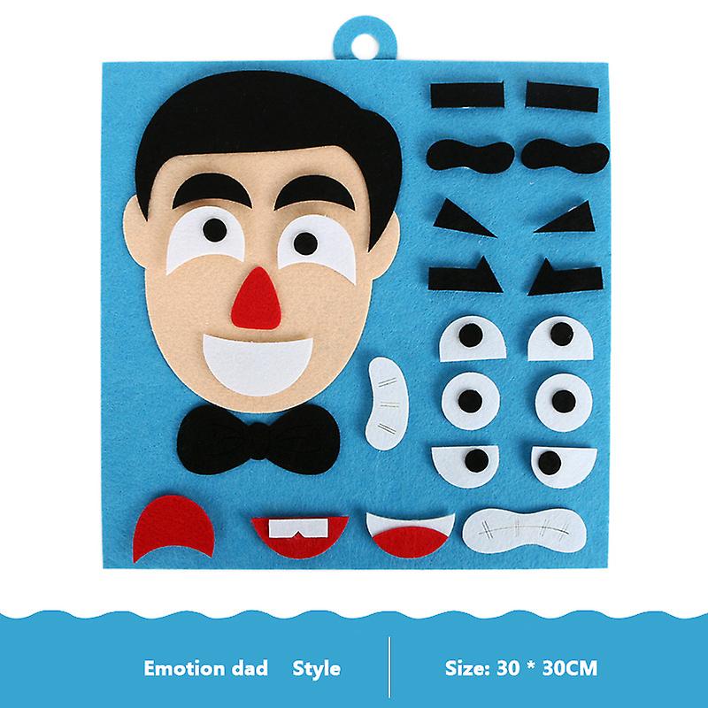 Diy Play Toy Teaching Tools Toddler Kindergarten Activity Area Felt Board Facial Features Change Expression Stickers