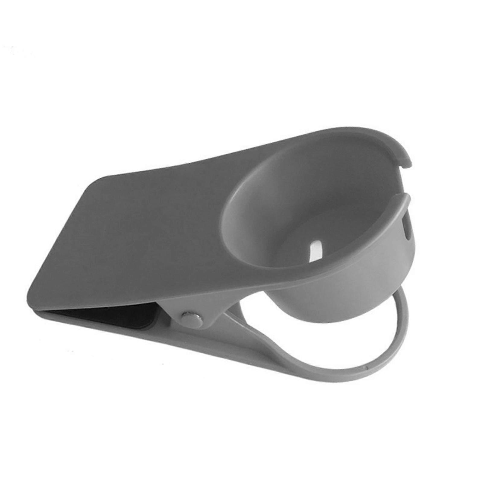Desk Cup Holder Clip Space Saving Large Multifunctional Table Clamp Mug Stand for Beverage Bottle Gray 