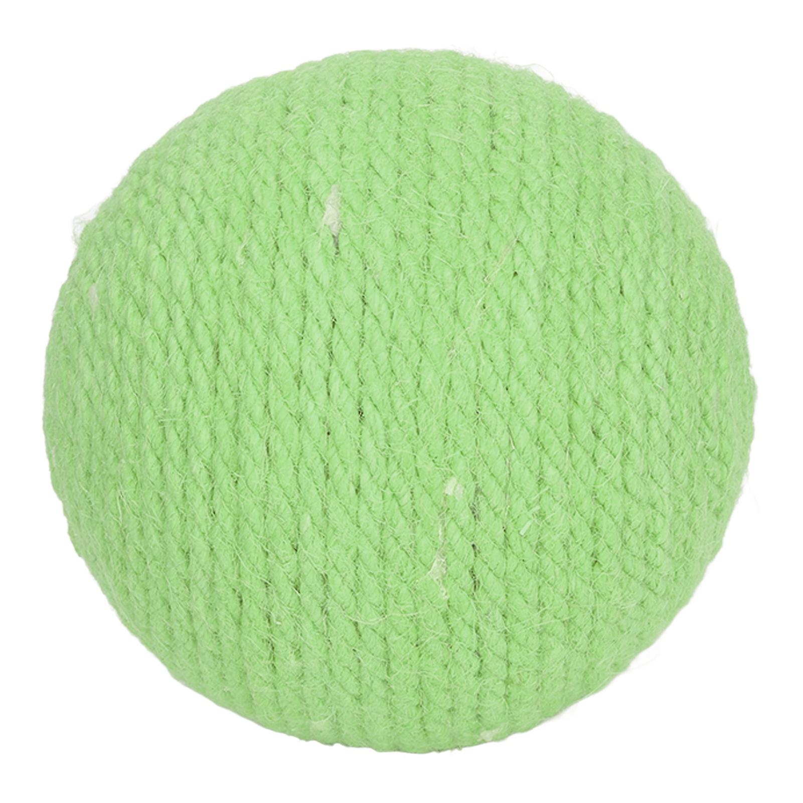 Interactive Green Cat Sisal Scratching Ball 10cm Diameter
