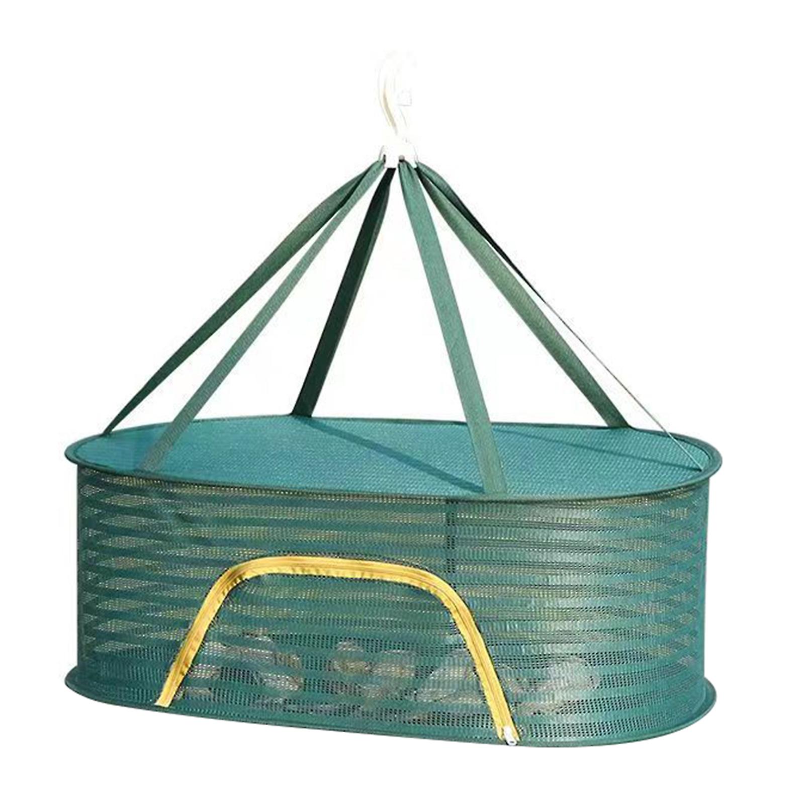 1/2/3 Layer Hanging Mesh Drying Basket U-shaped Zipper Design Clothes Hanging Drying Net Outdoor Foldable Hanging Mesh Dryer