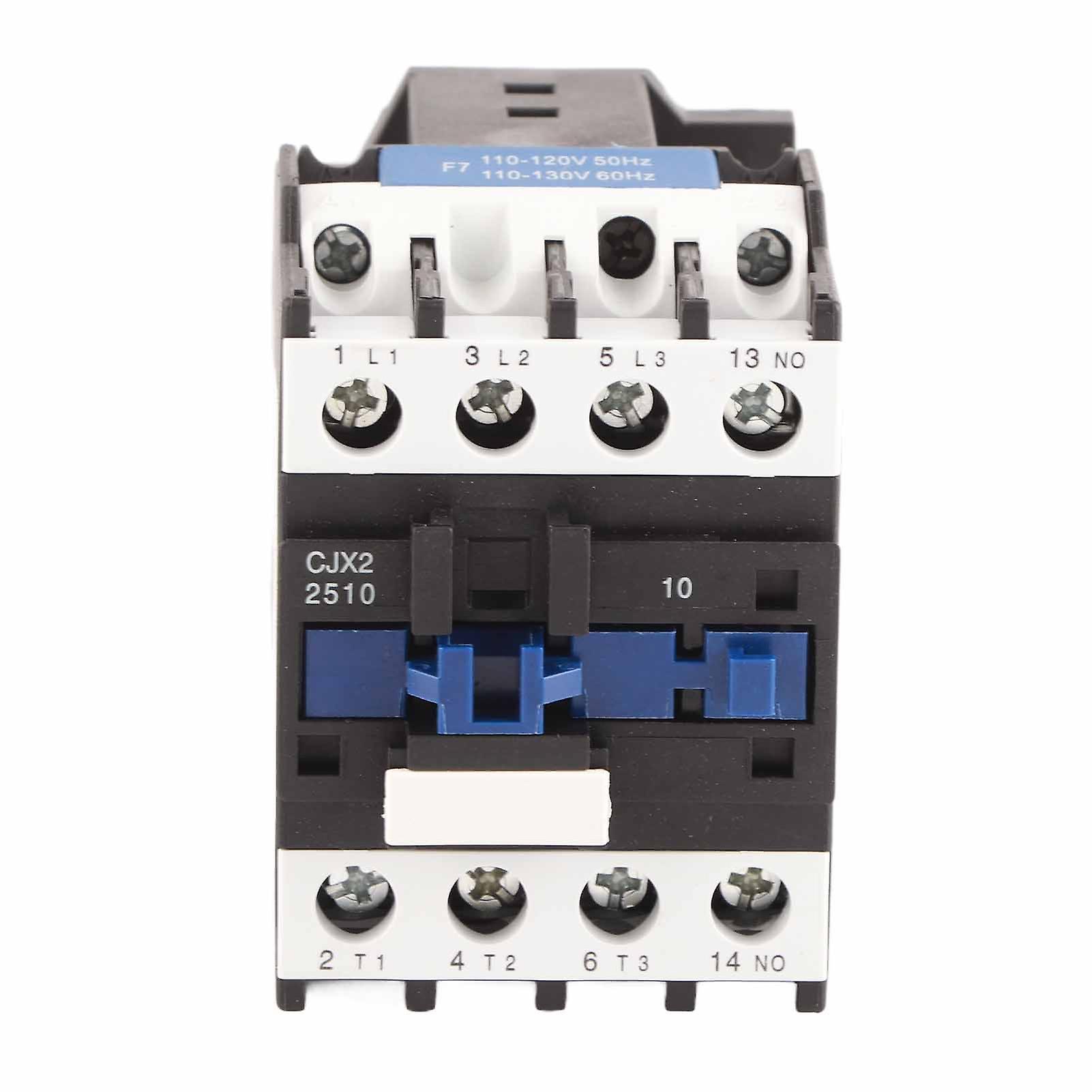 AC110V 3 Pole Normally Open Contactor Silver Contacts DIN Rail Mount CJX2 2510 Electrical Relay Switch