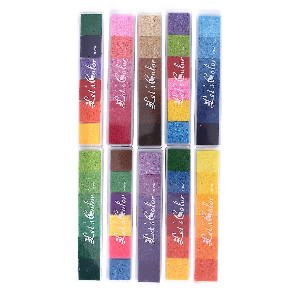 10 Pcs Colored Ink Pads: Rubber Stamp Set for Children's DIY Projects