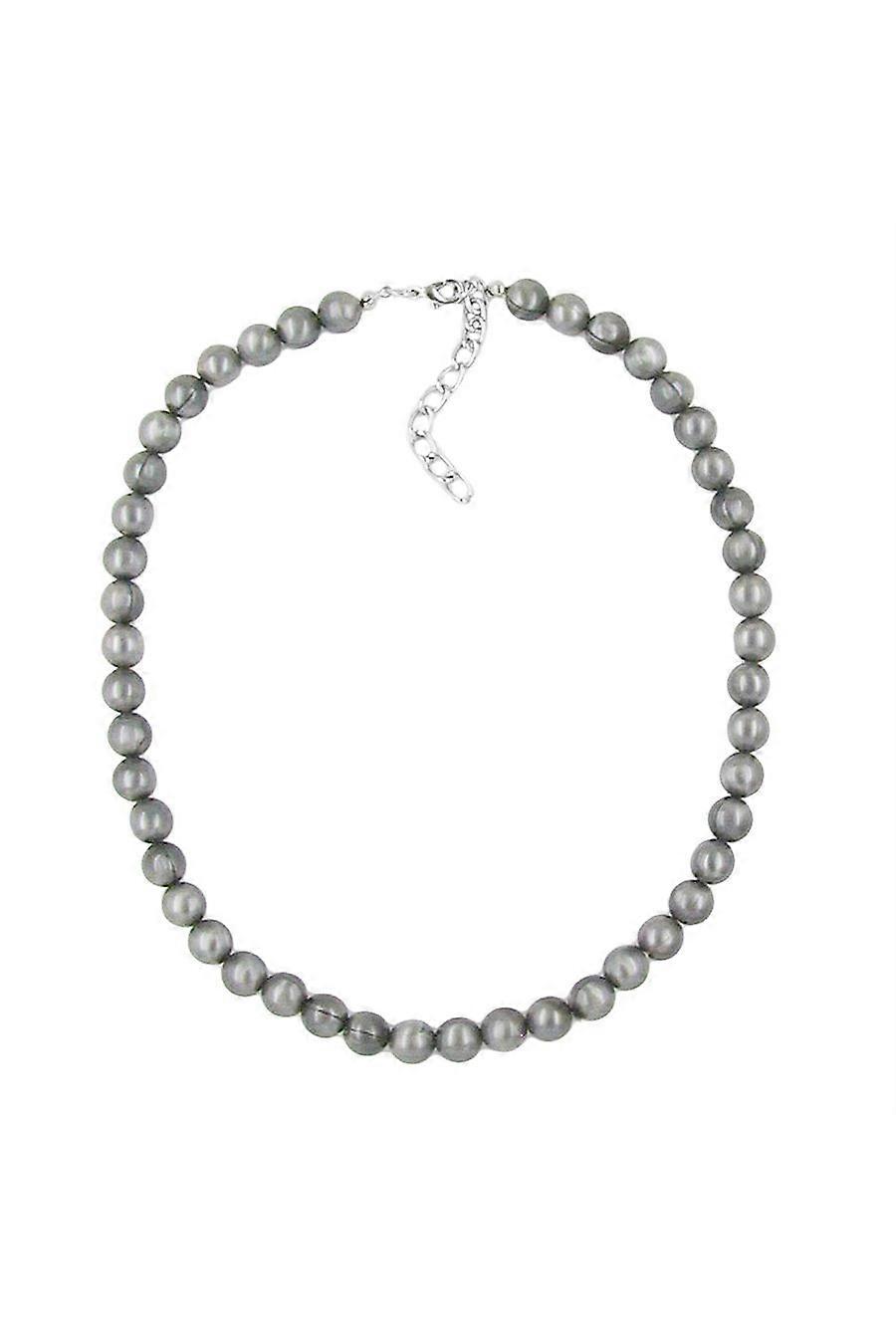 Necklace Silky Shimmering Light Grey Beads - Gl06372