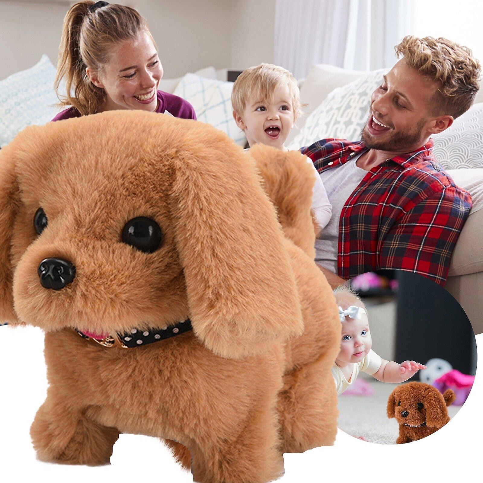 Plush Dog Toy Electronic Interactive Dog Plush Puppy Toy Walking Barking Wagging Tail Toy