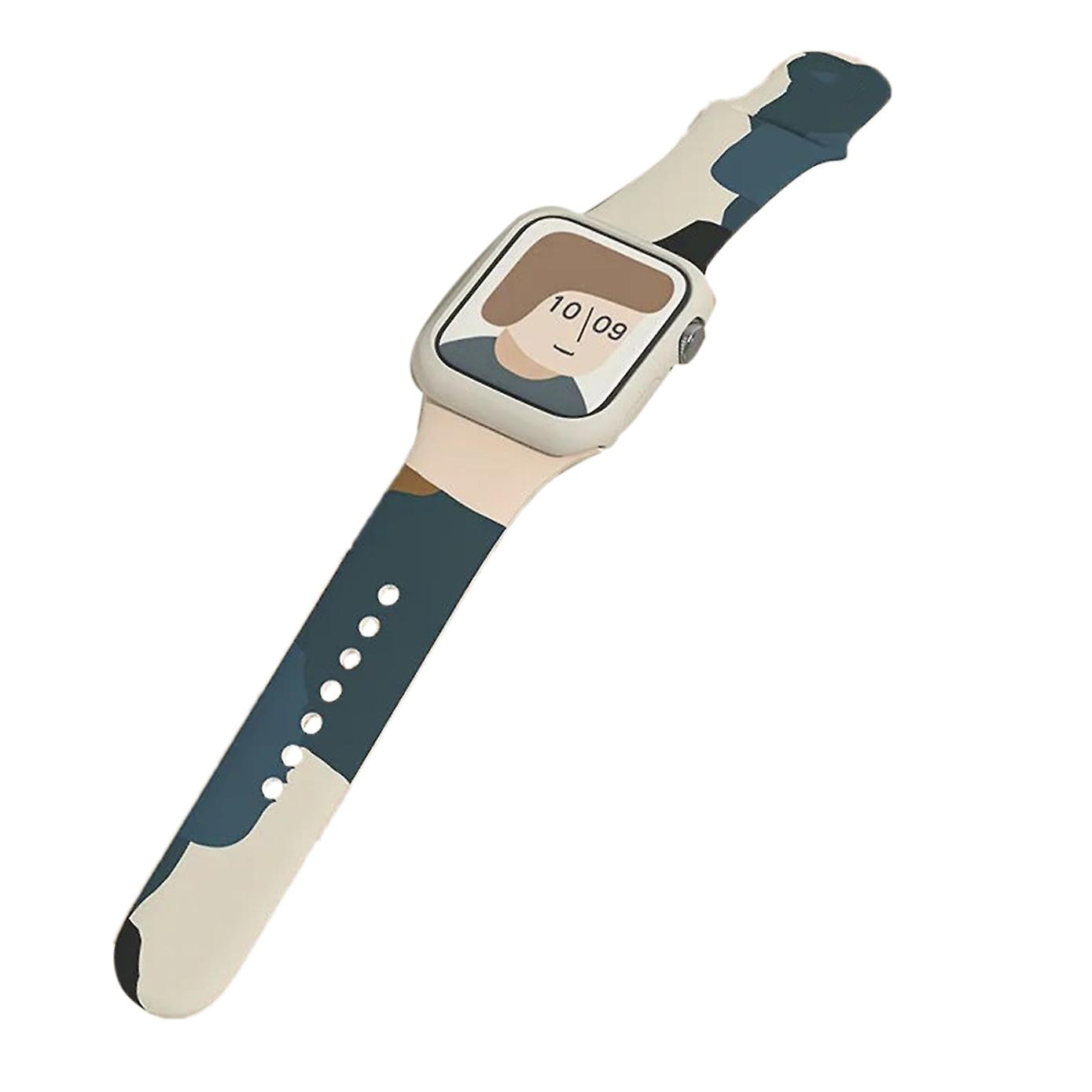 Silicone Watch Band Replacement Color Printing Quick Release Wrist Watch Strap for IOS Watch 6 7