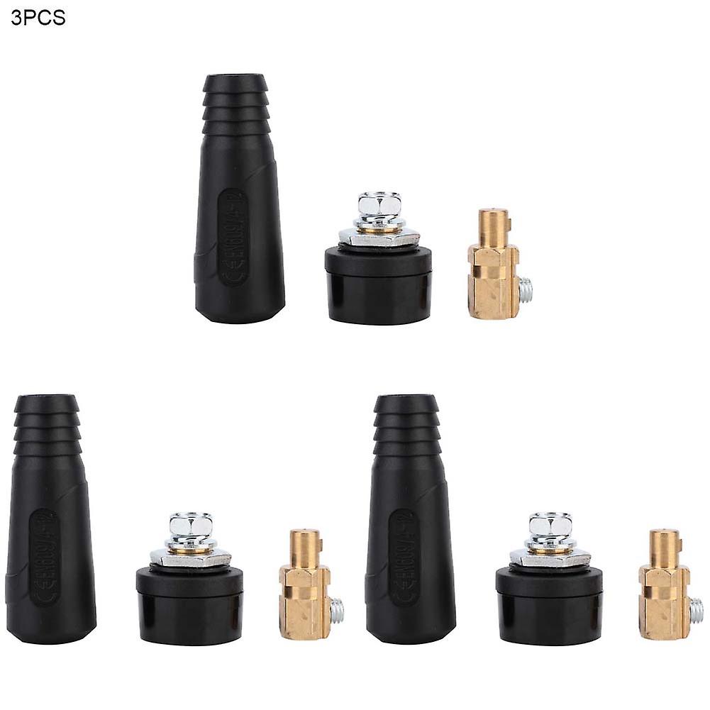 3Set Copper Euro Style Welding Cable Quick Connector 200-400A Welding Wire Connector(10-25)