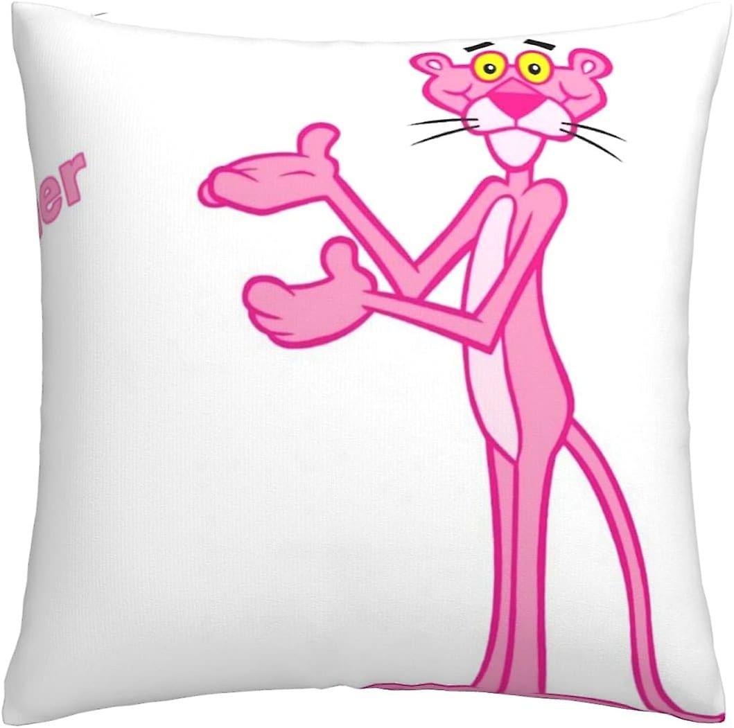 ピンクパンサーソフトクッションカバー45x45cmスクエアスロー枕カバー快適な装飾スロー枕カバーソファベッドルーム用高級枕カバー
