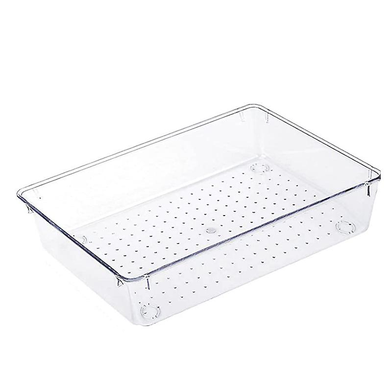 Transparent Drawer Storage Box Clear Acrylic Drawer Organizer Drain Holes Drawer Storage Tray Stackable Storage Bin
