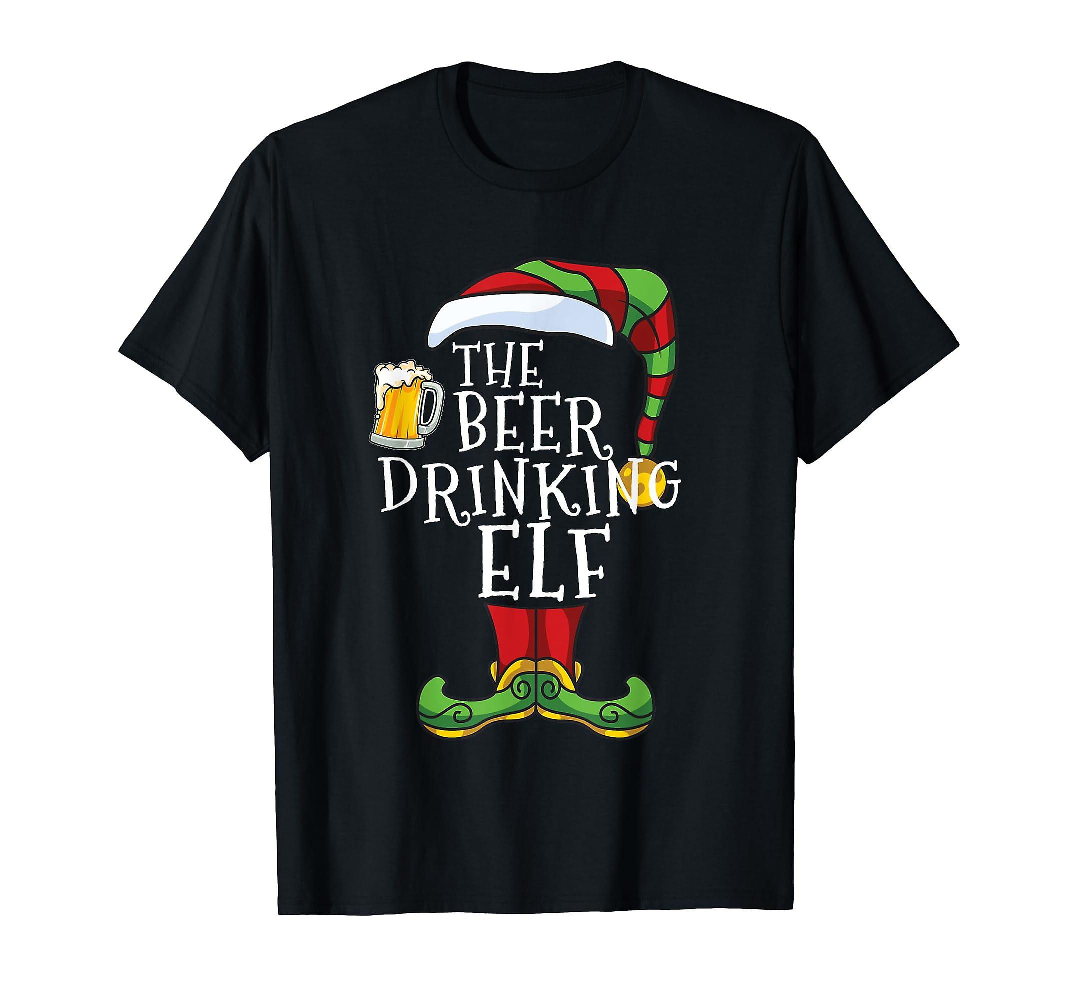 thumbnail image 1 of FeiKong Camiseta negra divertida a juego con elfo bebedor de cerveza para Navidad, para toda la familia - oodd1595, 1 of 3