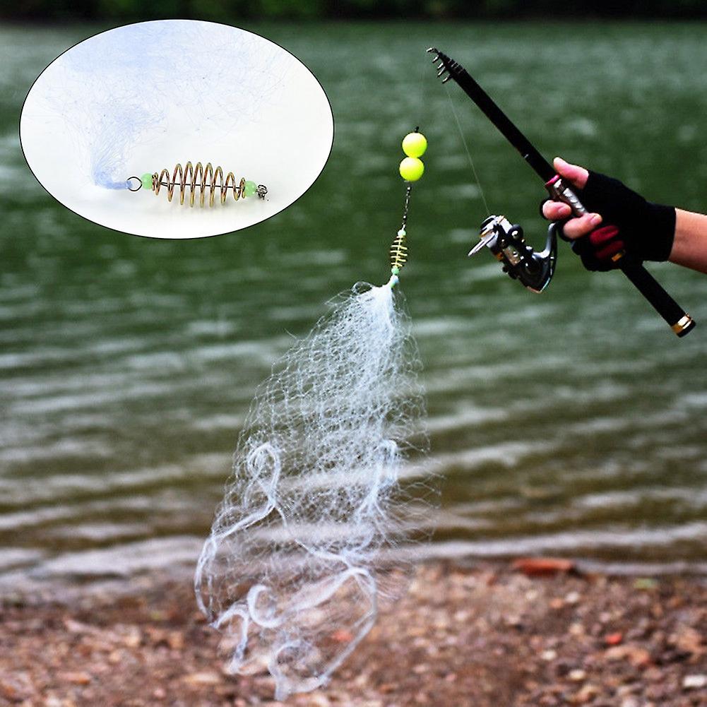Durable Plastic Fishing Net 10# with Luminous Beads 5x5cm Mesh