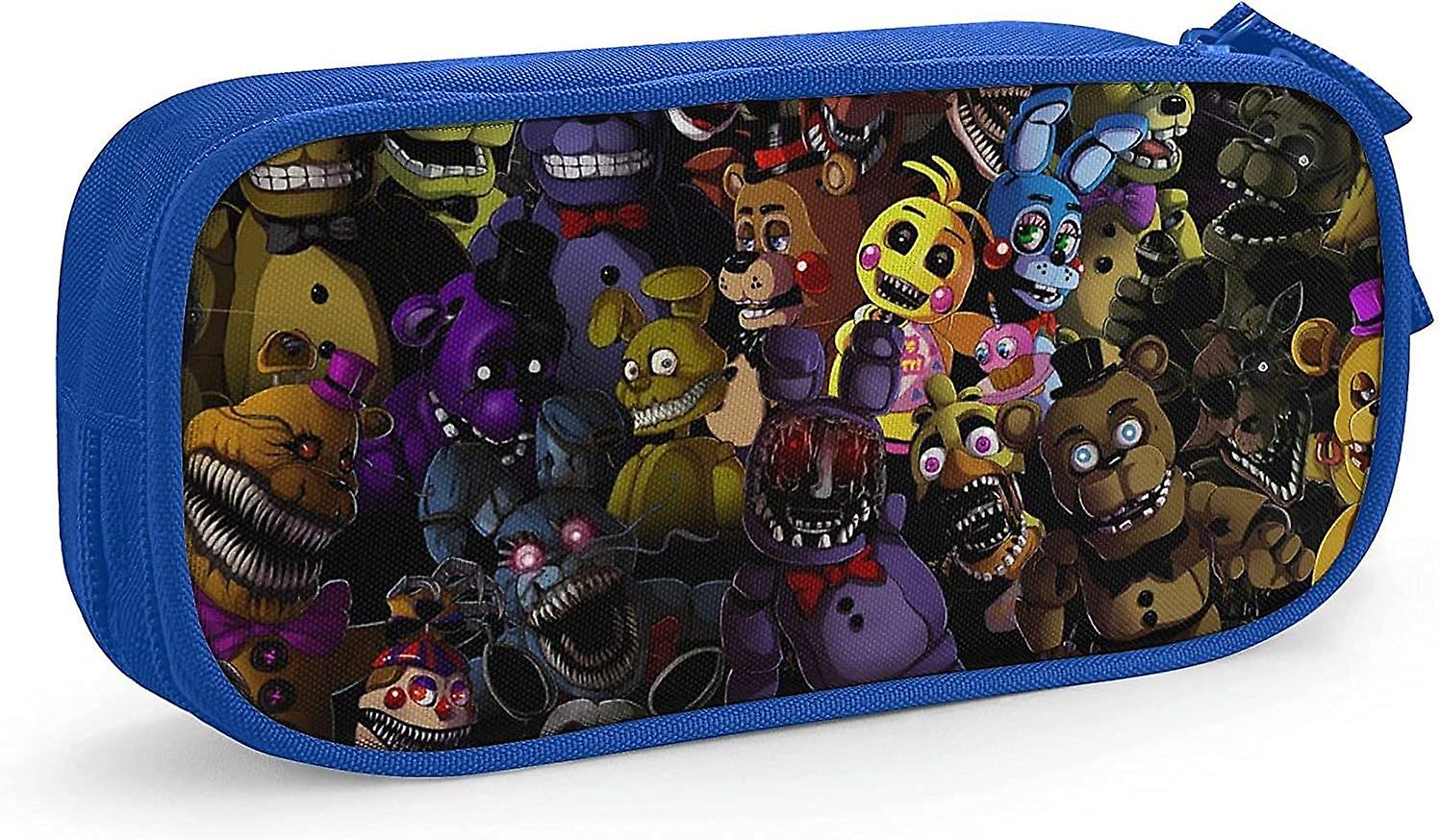 مقلمة ، حقيبة قلم ذات سعة كبيرة مع سحاب مزدوج أسود - خمس ليال في Freddy's2-Blue SAOE021936