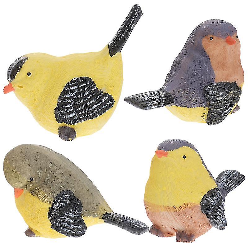 4pcs Birds Sculpture Ornaments