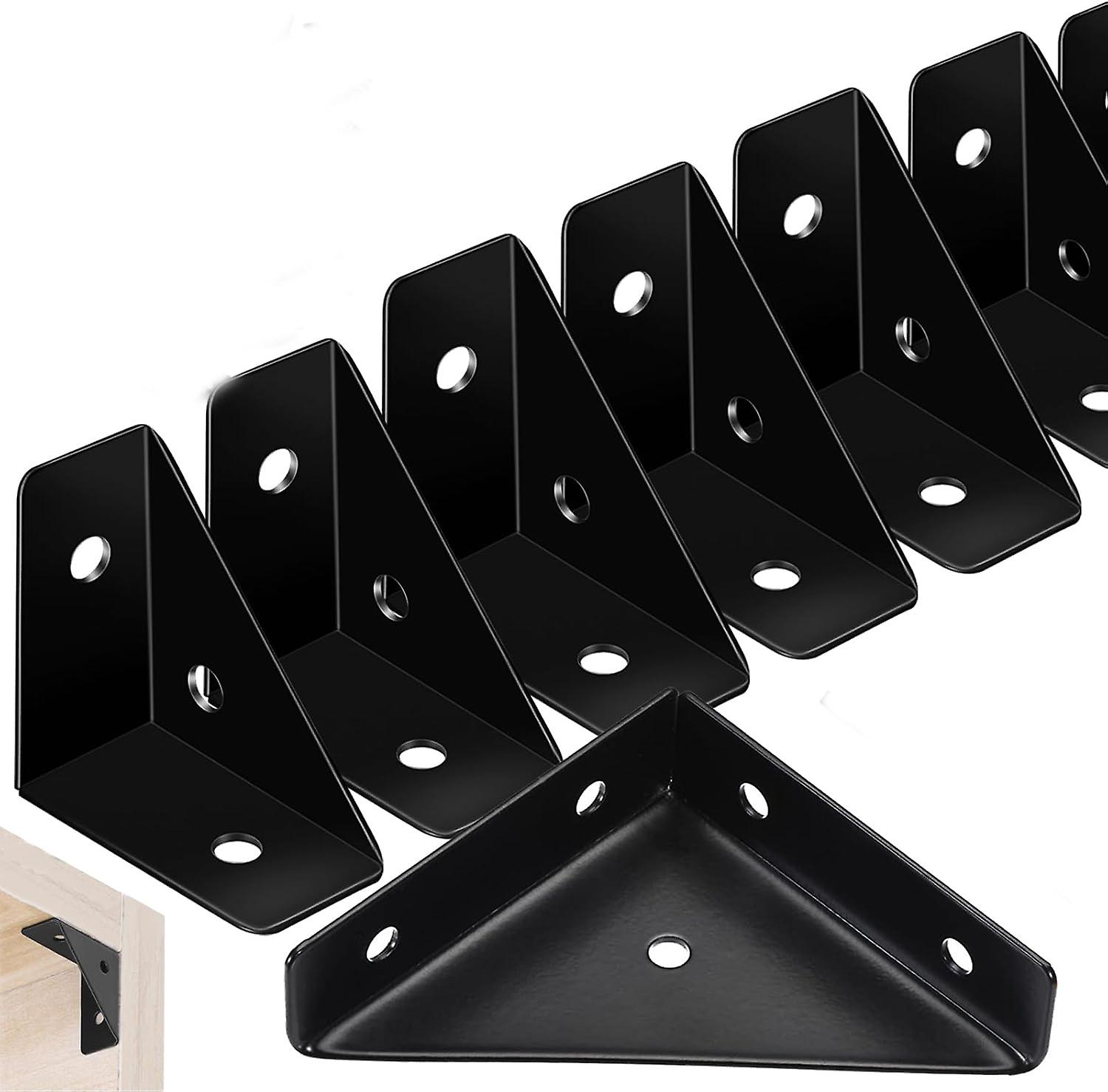 10pcs Black Metal Corner Bracket for Office Bed Edge