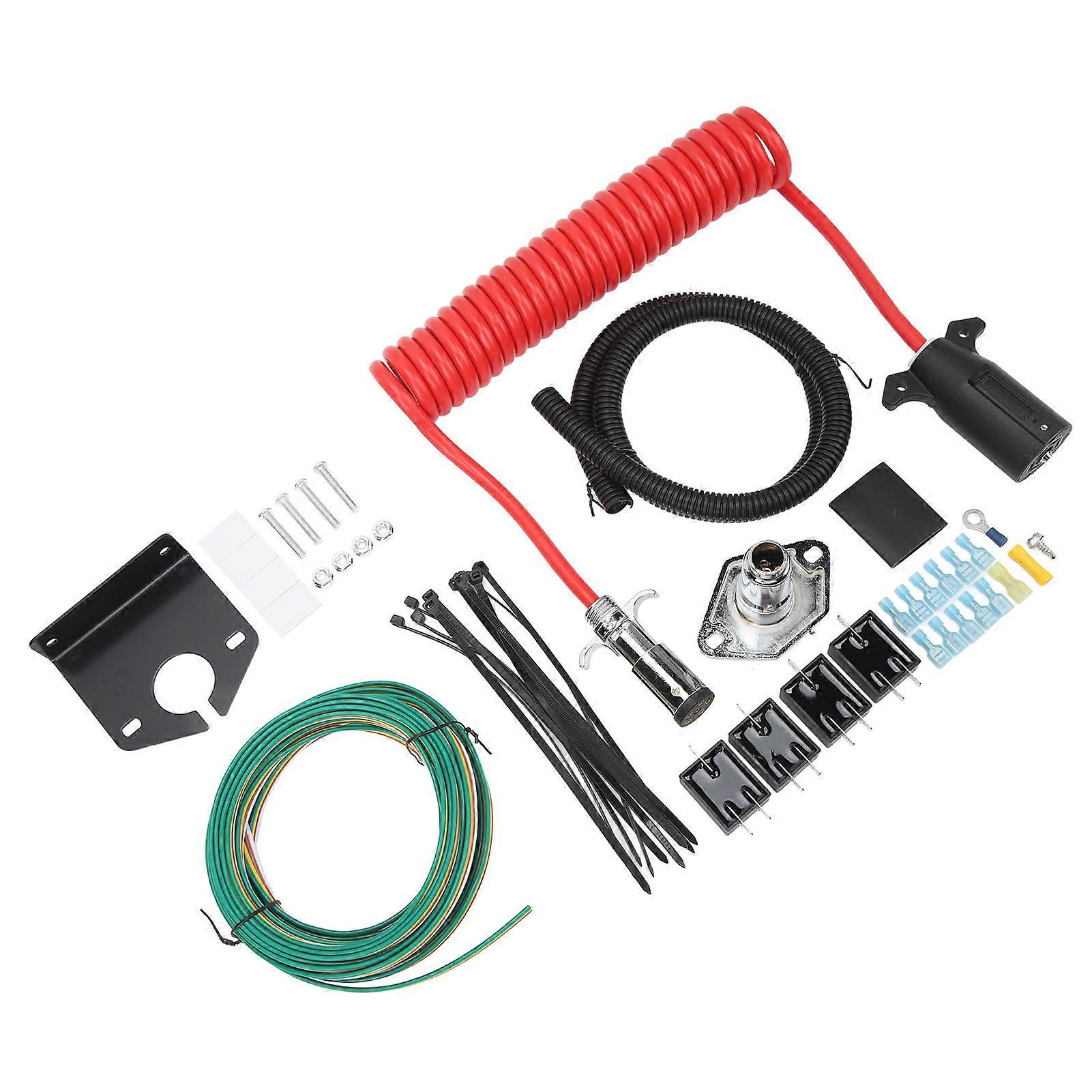 Bugseret køretøj ledningssæt 15267 til 6 ledning til 7 trådkombinationer Netledning kabelbindere Wire stik sæt til RV trailer