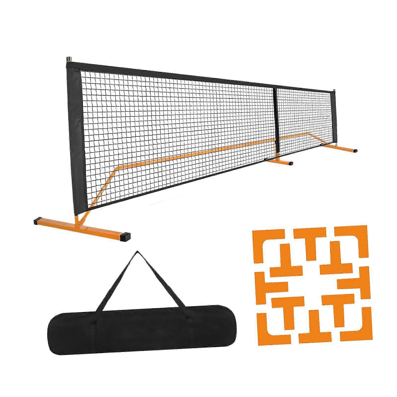Portable Pickleball Net 22ft Equipment Pickle Ball Net for Game Tennis Orange
