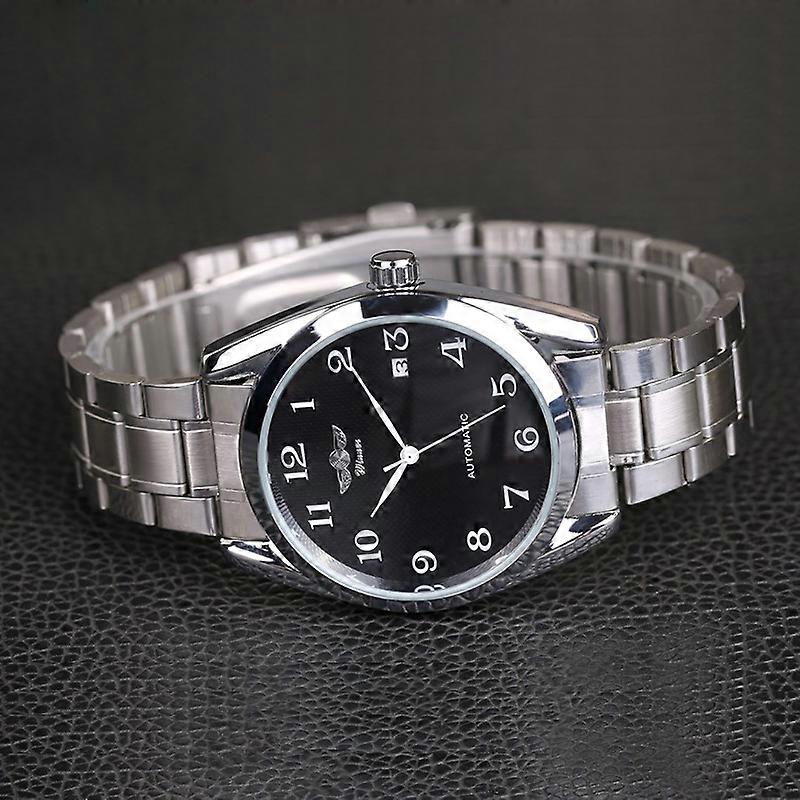 Automatisk klocka för män Lyx Företag Rostfritt stål Dagkalender Affärsklocka Het