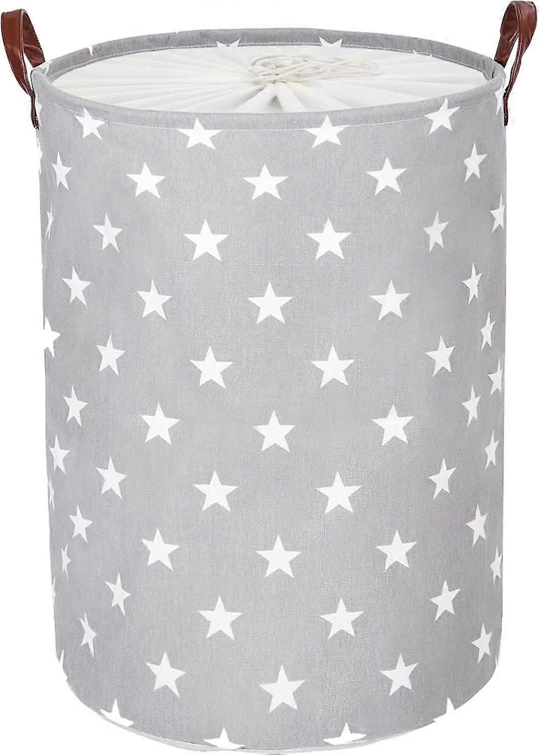 Freestanding Laundry Basket with Lid, Collapsible Large Drawstring Clothes Hamper Storage