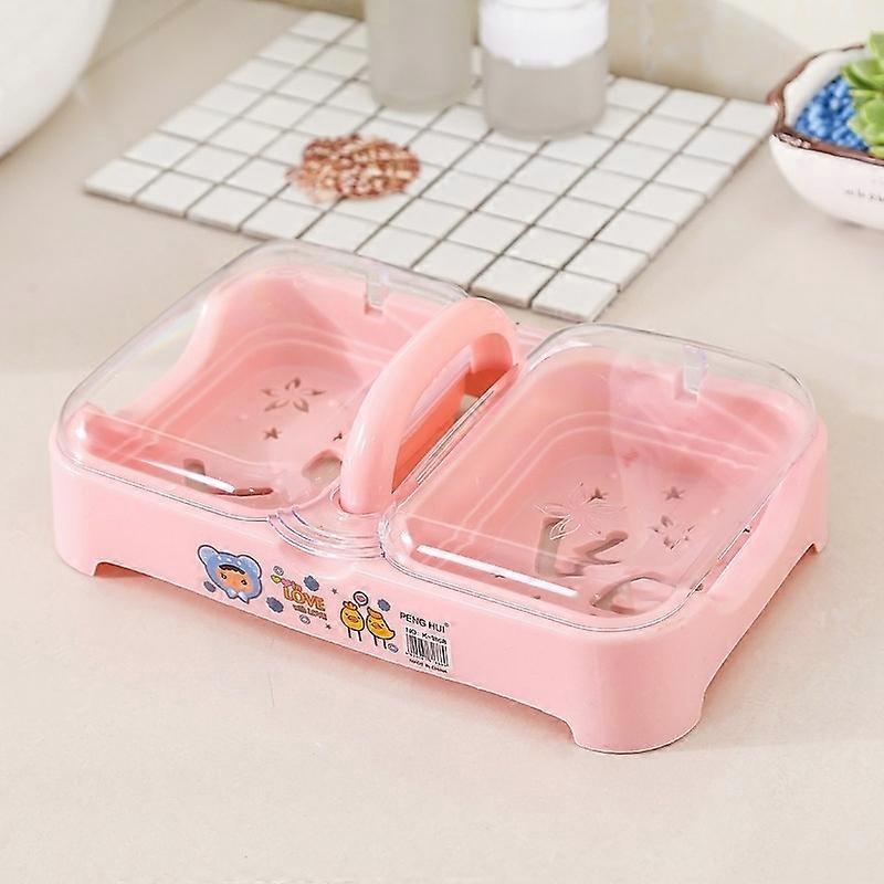 Rose Soap Box, PVC Portable Multifunction Soap Dish with Lid for Travel