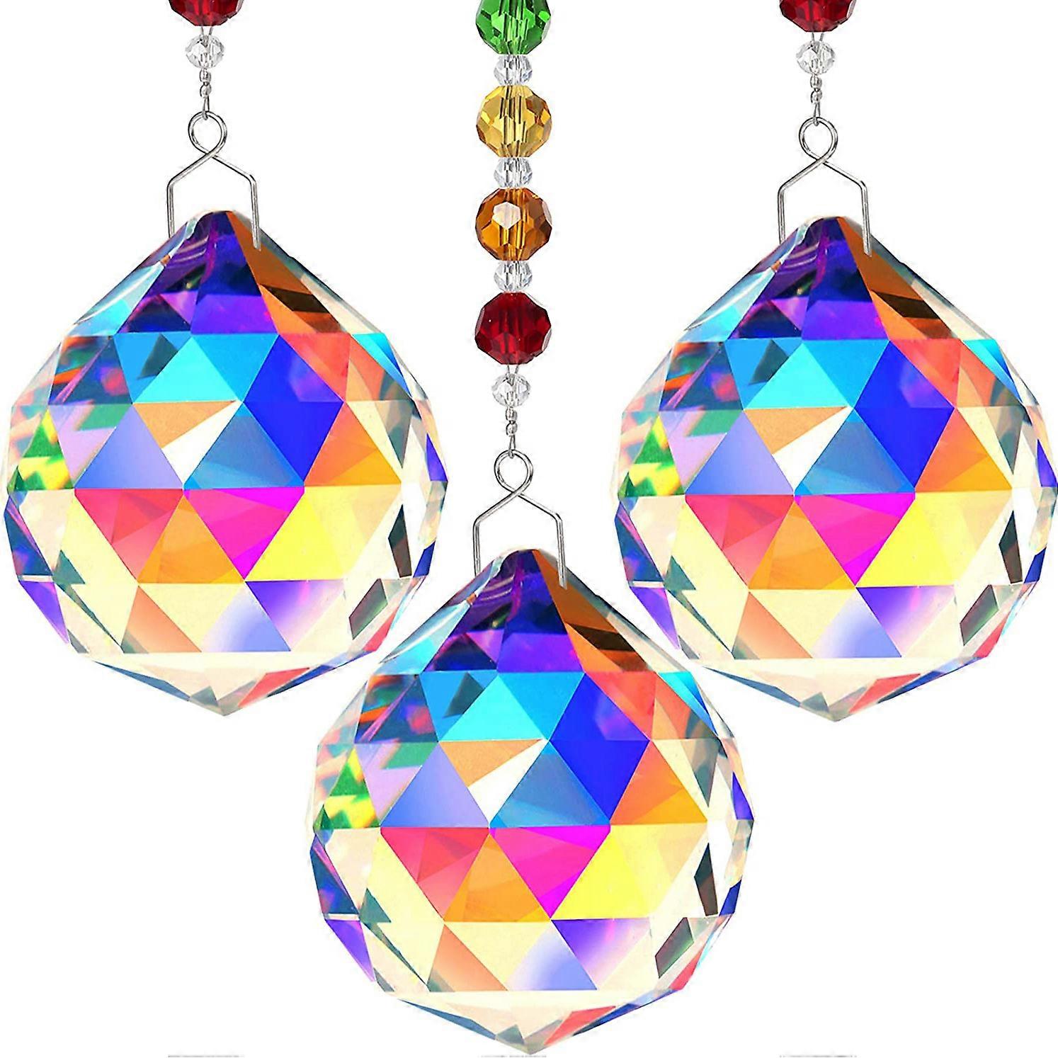 3PC Crystal Sun Catcher Lustre Pendentif clairage Pendentif