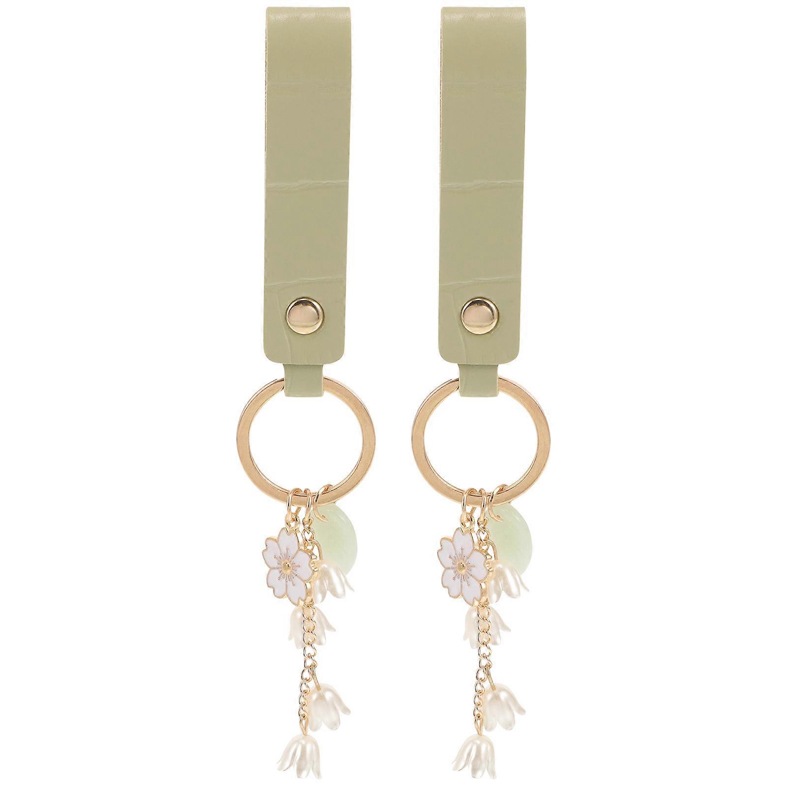 2 pcs Decorative Keychain Lily Flower Keychain Metal Keychain Cute Keychain Purse Keychain