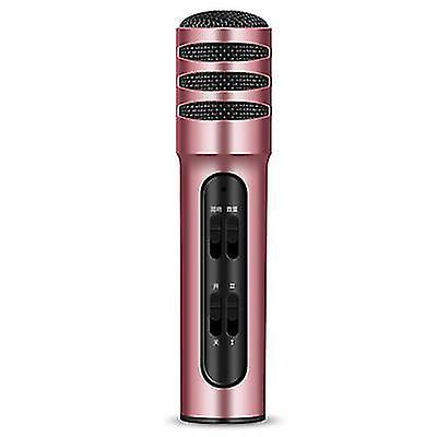 Rose Gold C11 Mobile Phone Karaoke Condenser Sound Card Microphone Live Singing Microphone Az13427