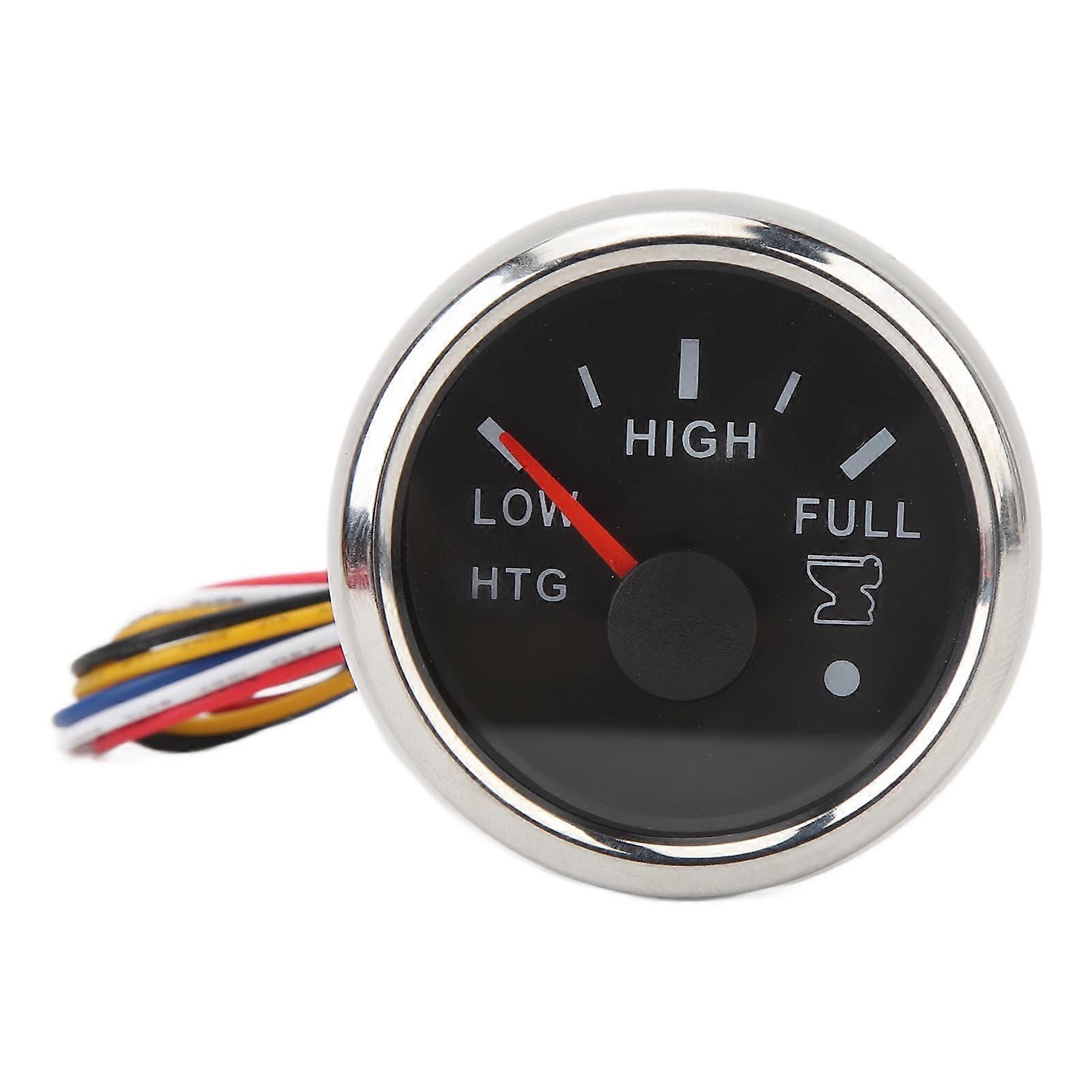 9?32V 52MM μετρητής δεξαμενών 0?190 Ohm συγκράτησης λυμάτων καθολικός μετρητής δεξαμενών κράτησης με τον πολύχρωμο οπίσθιο φωτισμό για τα αλιευτικά σκάφη σκαφών μαύρη ασημένια στεφάνη καντράν