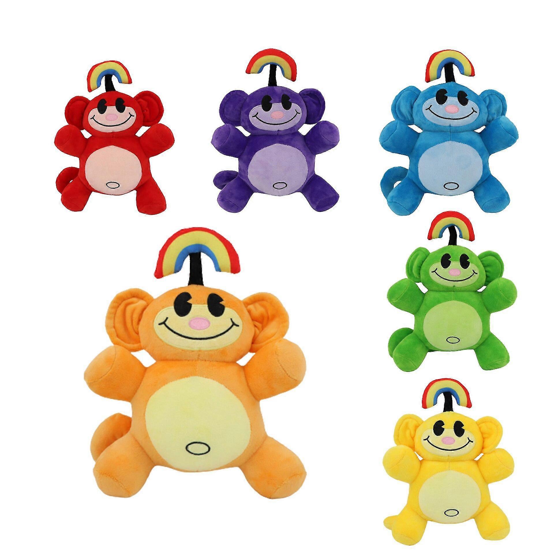 32cm Arc-en-ciel Singe Peluche Jouets Kawaii Enfants d’à côté Poupée Douce Peluche Cadeau Pour Filles