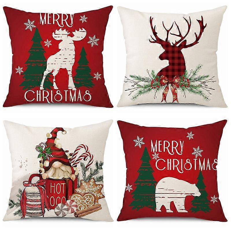 4-pack Christmas Pillowcase Moose