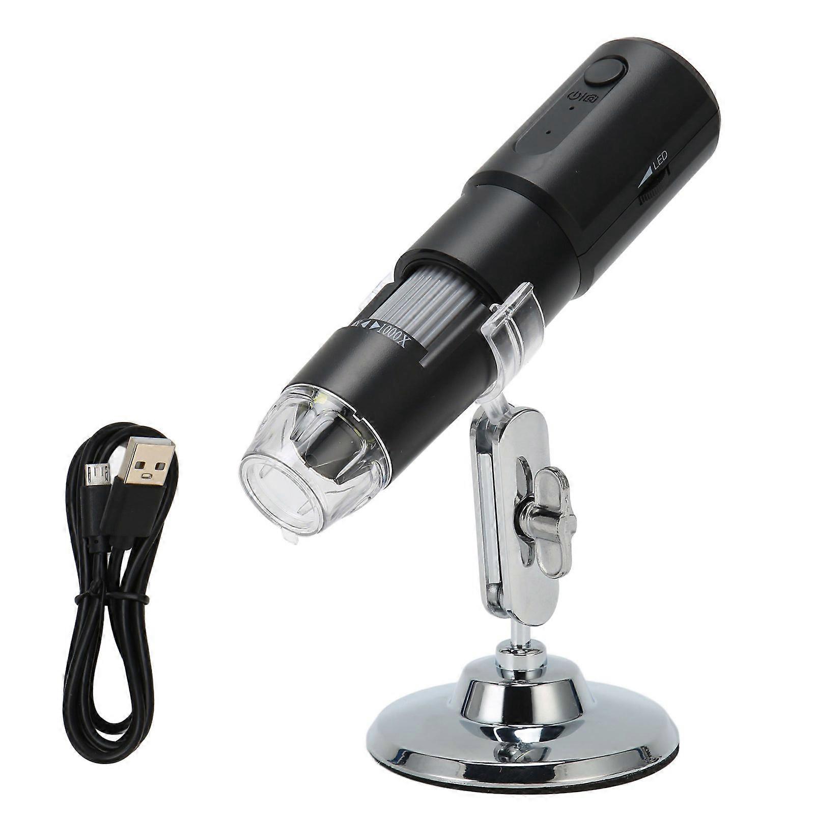 WiFi USB Microscope Camera 50?1000X Magnification Handheld Digital Microscope with 8 LED Lights for Smartphone Tablet PC