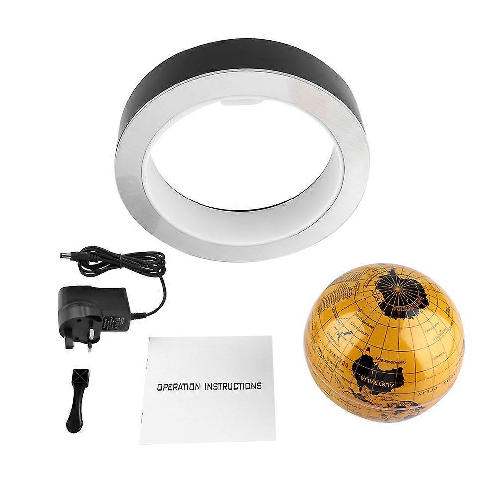 Magnetic Levitation Floating Rotating World Map Globe   Frame with LED Light 100~240V (UK Plug)
