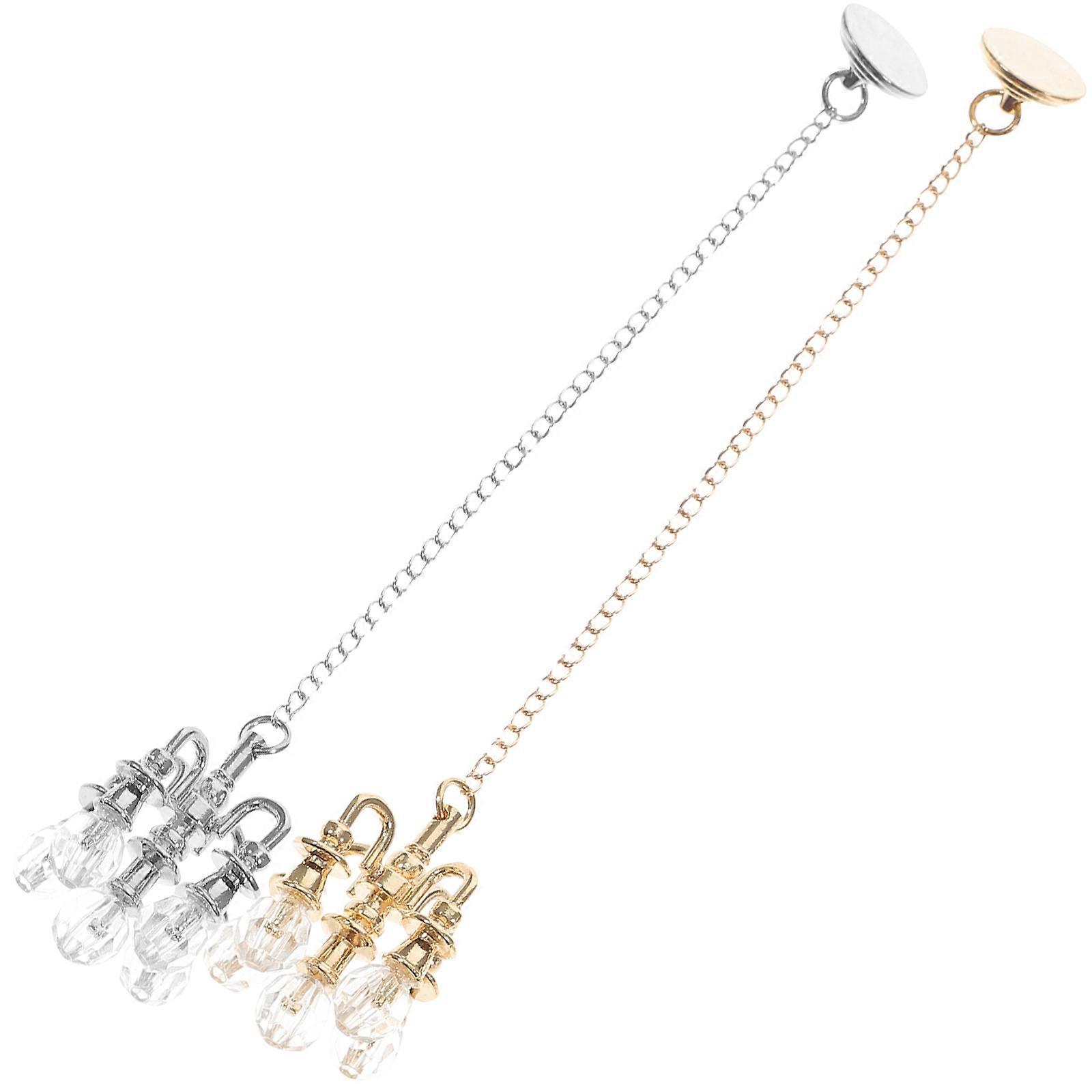 2 stks miniatuur kroonluchter model miniatuur opknoping plafondlamp lamp miniatuur decor