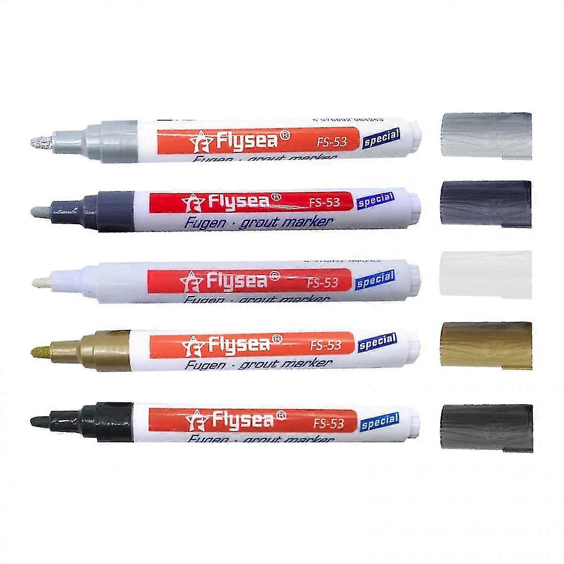 5pcs Waterproof Grout Pen, Tint Grout Marker, Tile Grout Renovator Pen/grout Restorer Markers Pens For Restoring Wall Tile