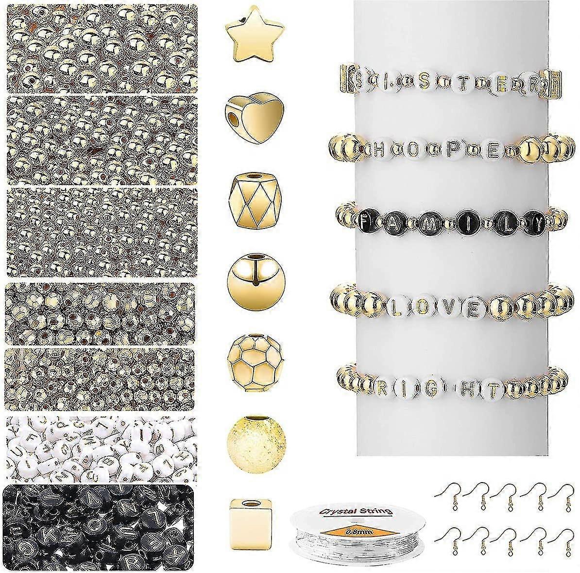 500 Pcs Gold Round Spacer Beads