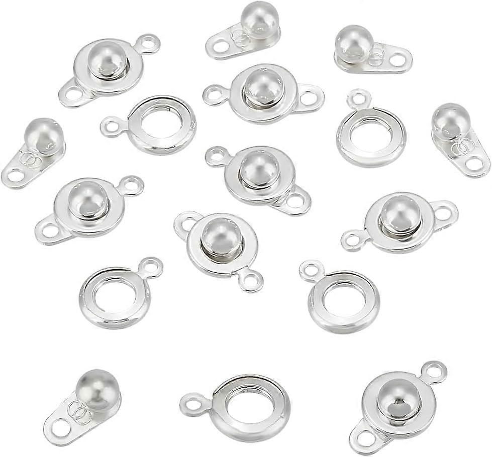 12 Sets Stainless Steel Snap Clasps Small Silver Snap Button Ball & Socket Snap Clasps Fastener Clasp Connector Round Snap Button Clasps for DIY Neckl