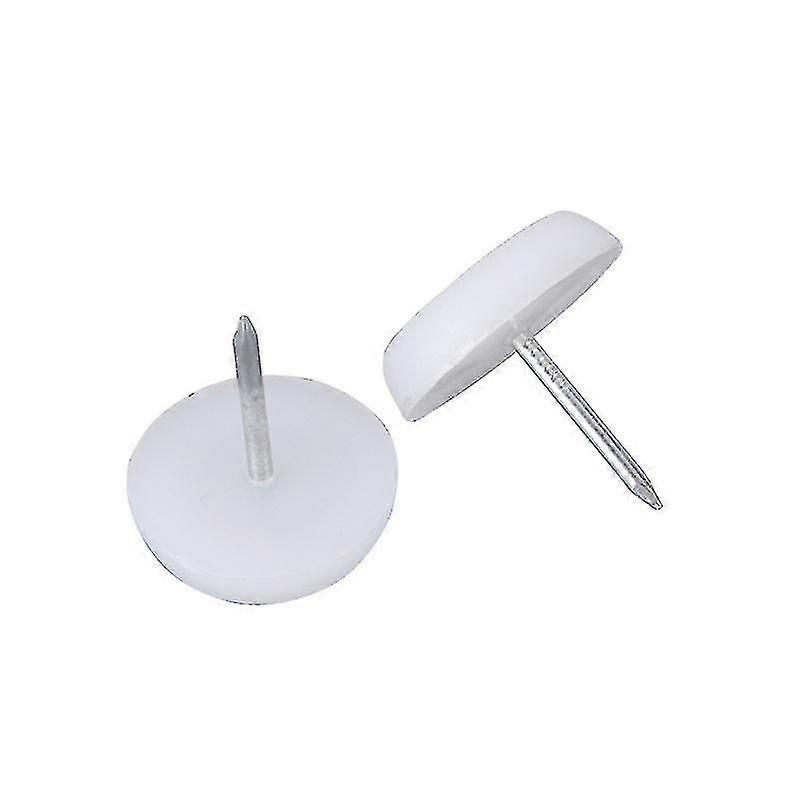 Pack of 100 PCS Plastic Elements Nails, Round Feet, White