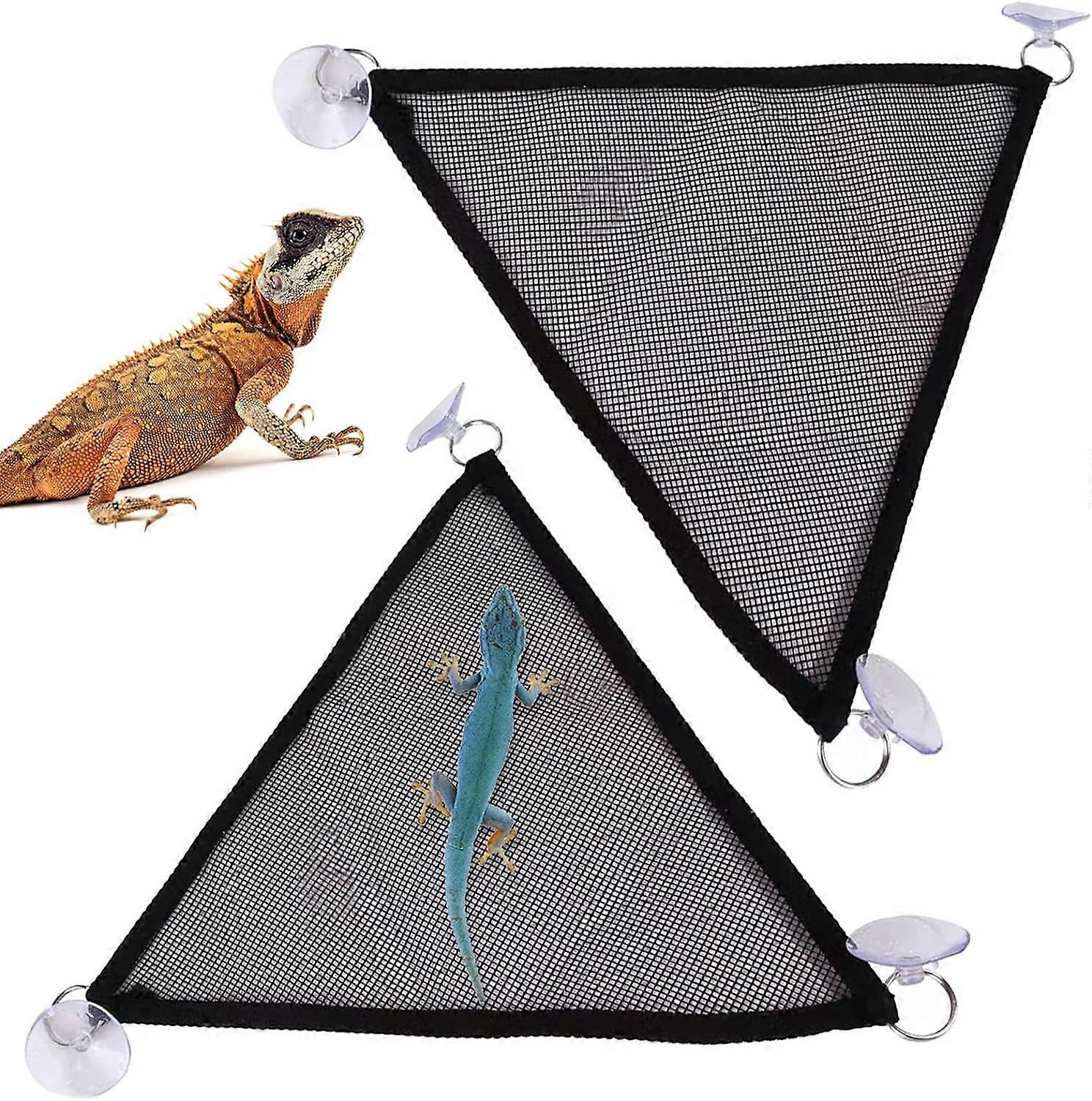 2 Pcs Reptile Hammock for Geckos Reptile Lizard Hammock Lounger Bearded Dragon Hammock Reptile Vines Hammock Black Reptile Lizard with Suction Cups Am