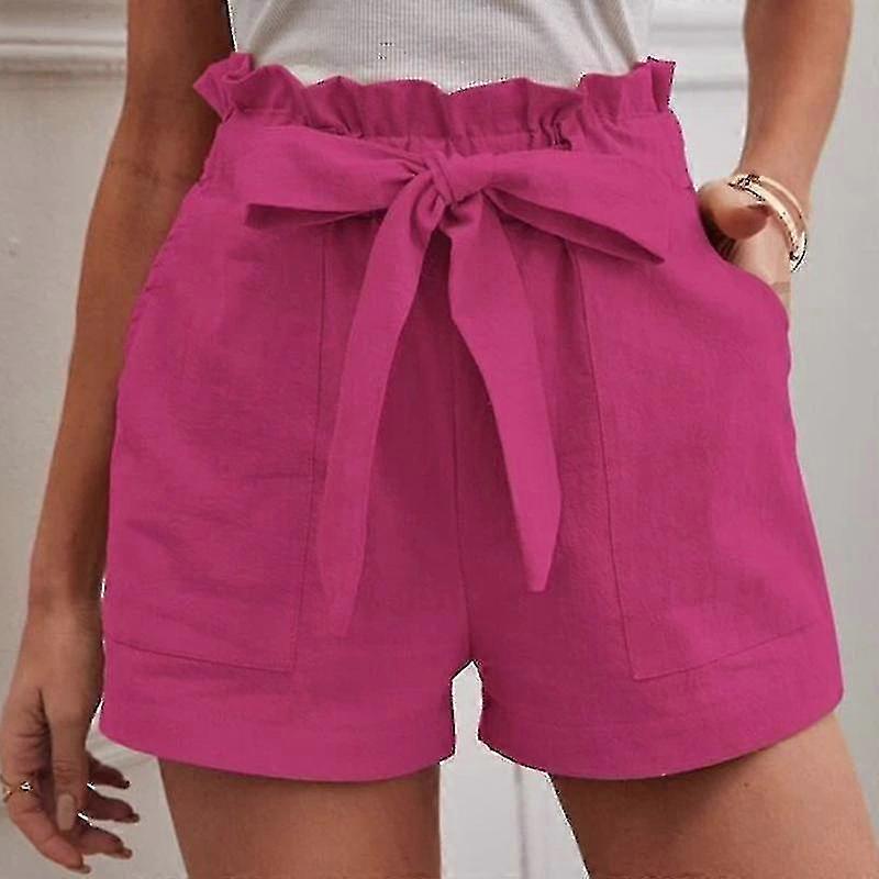 Women Bermuda Short Hot Pants Casual Lounge Mini Pant Belted Bottoms