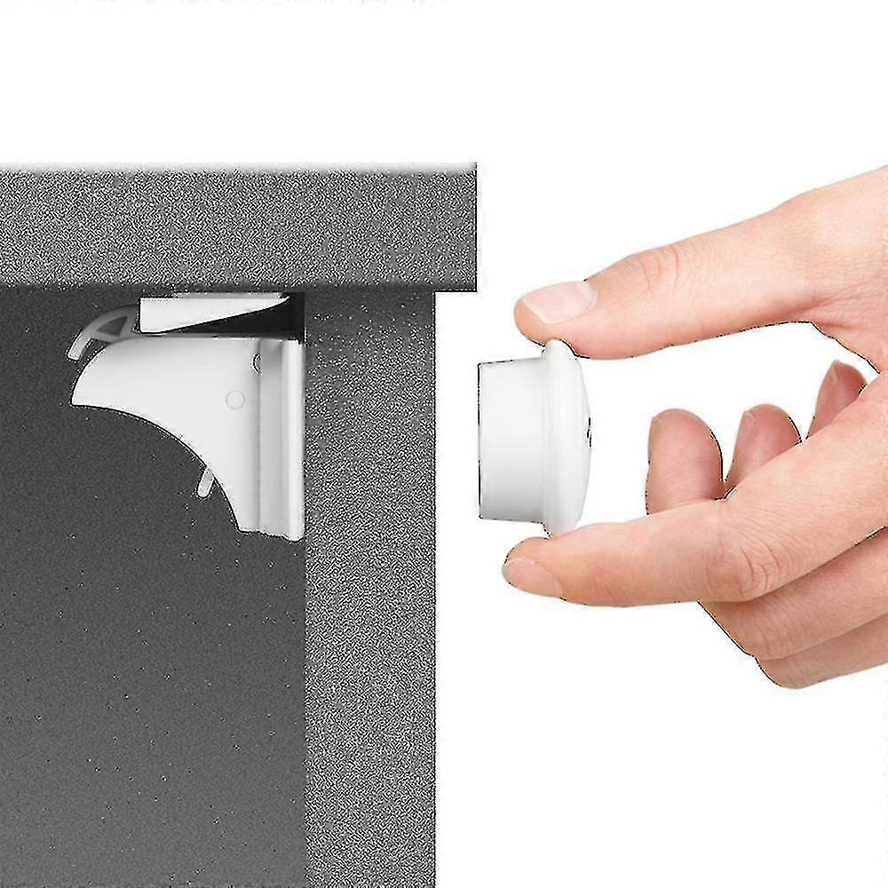 Safety Magnetic Proof Cabinet Locks Hidden Cupboard Drawer Locks Compatible With Baby Child Kids Toddler (4 Locks 1 Keys) Free 3m Sticker Tape