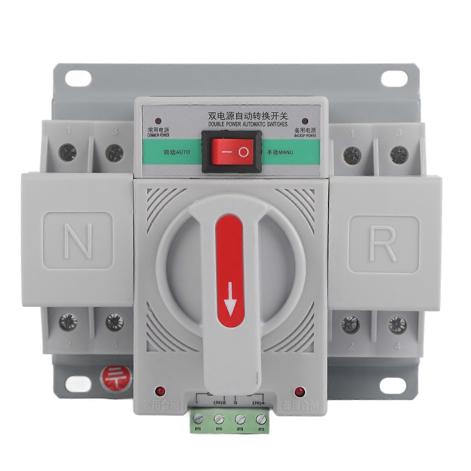 1pc 220V 63A 2P Mini Dual Power Automatic Transfer Switch Circuit Breaker NO.2819